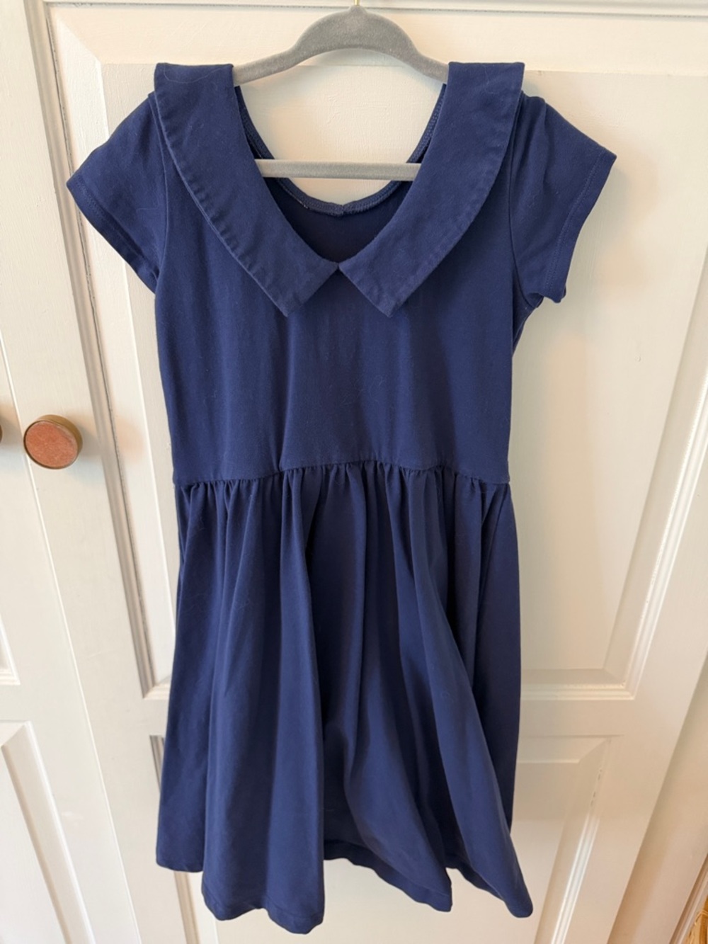Girls' Navy Dress with Peter Pan Collar